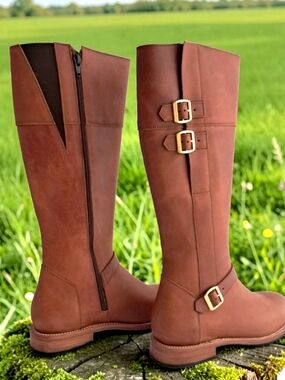 Adelante Made To Order Boots "The Reina" NWOT Womens  Sz 8B Caramel